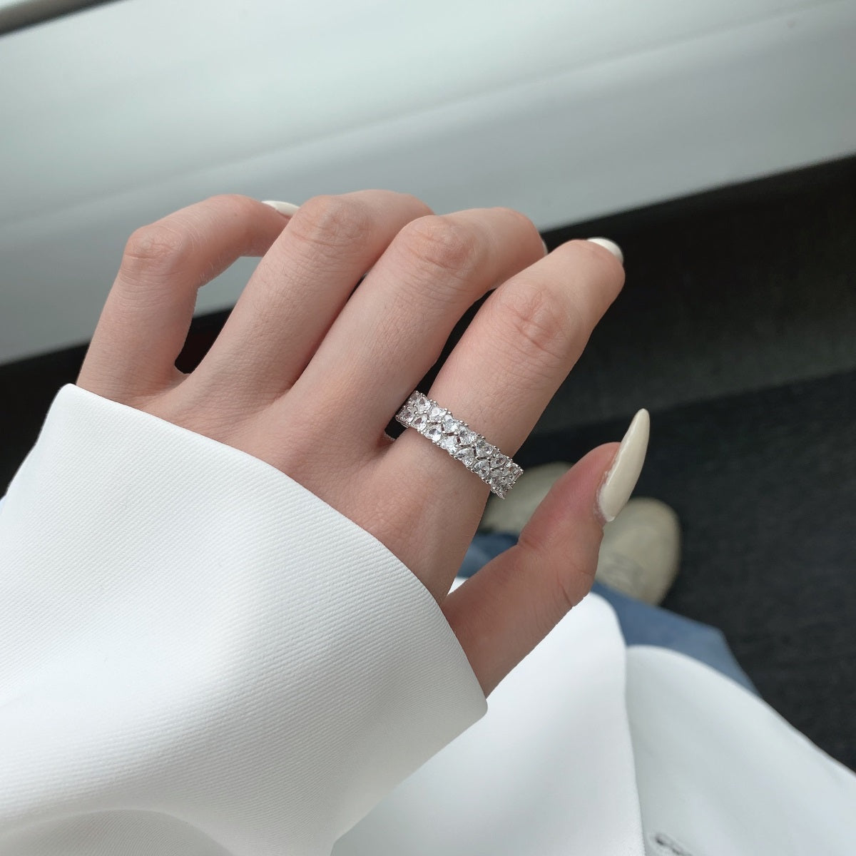 [LuckyStar]Sparkling Full Heart Ring