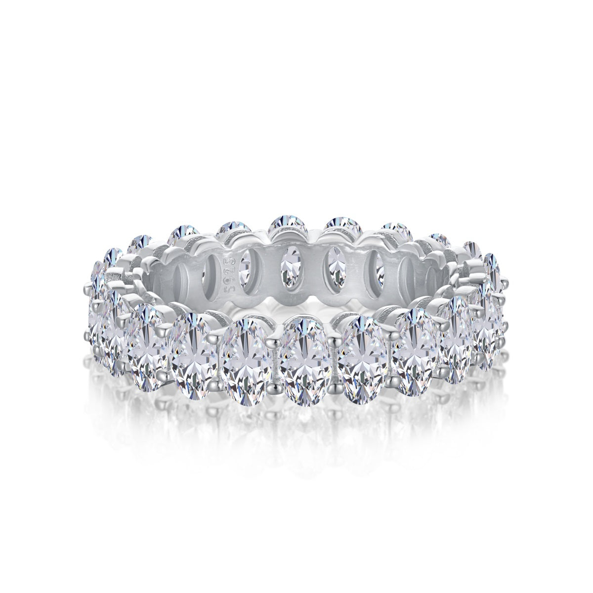 [LuckyStar]Ornate Oval Cut Tennis Ring