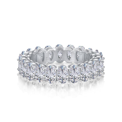 [LuckyStar]Ornate Oval Cut Tennis Ring