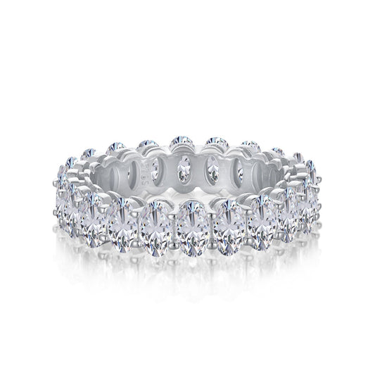 [LuckyStar]Ornate Oval Cut Tennis Ring