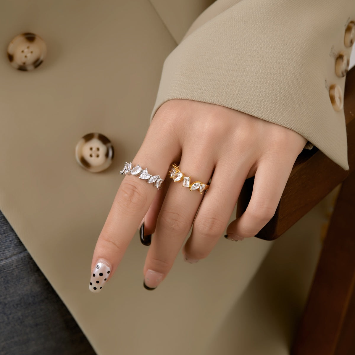 [LuckyStar]Delicate Multi Cut Ring
