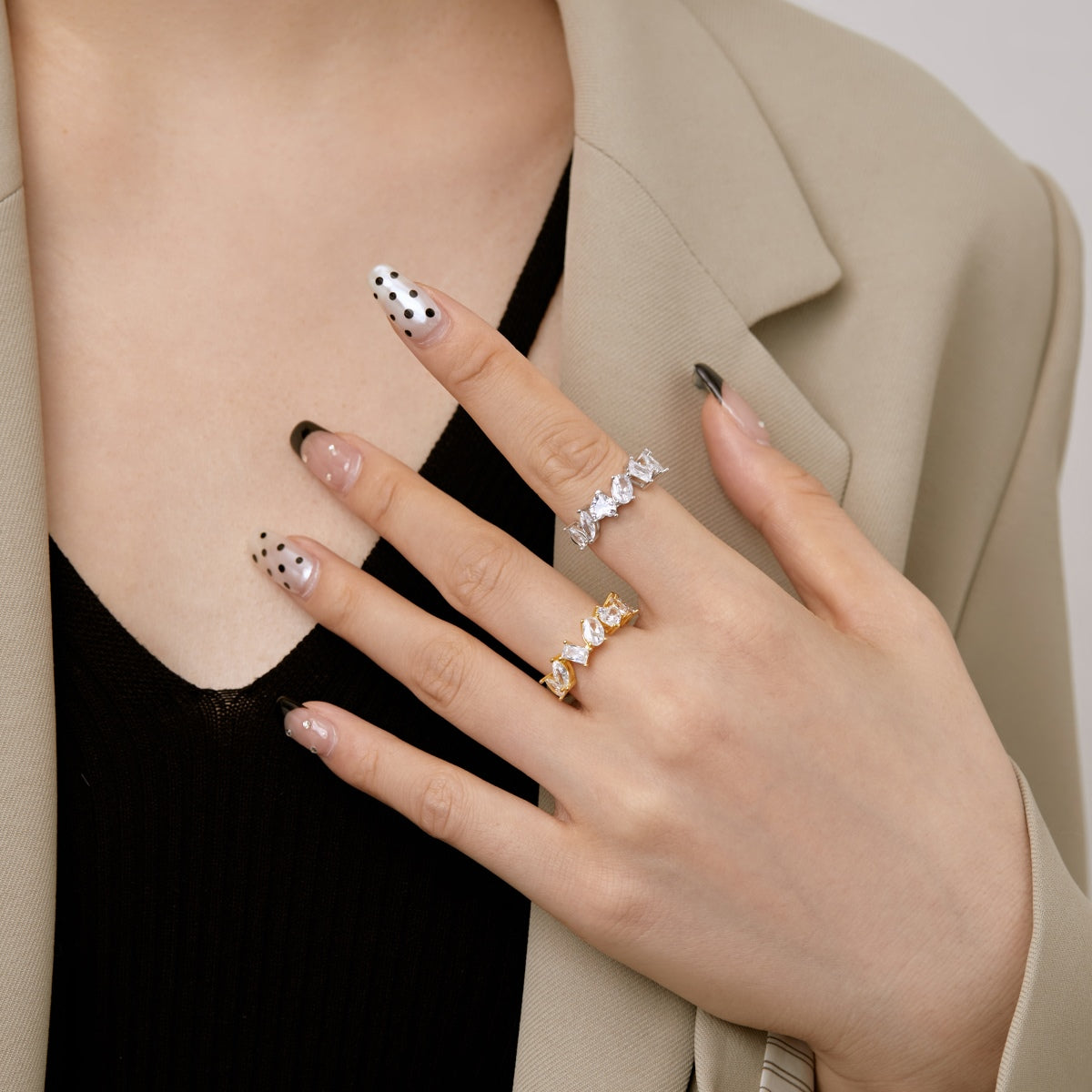 [LuckyStar]Delicate Multi Cut Ring